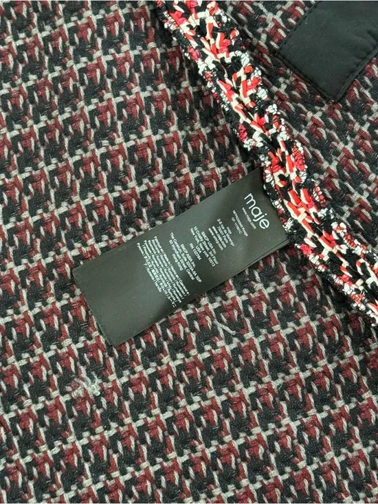 Maje Paris Romane Tweed Dress Full Zip Long Sleeve - Size 34 - Picture 8 of 12